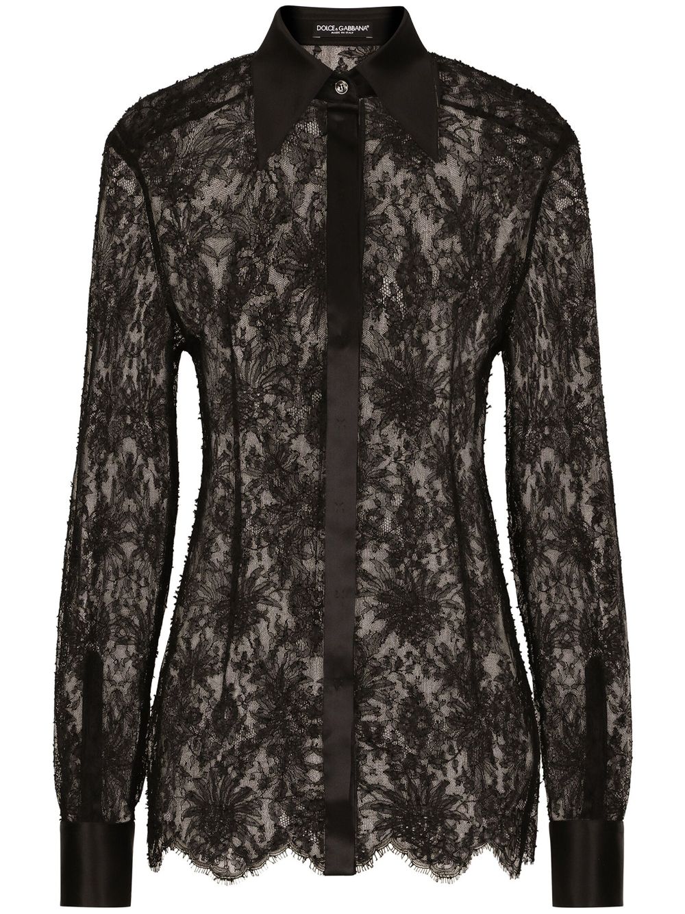 DOLCE & GABBANA Elegant Semi-Sheer Lace Shirt