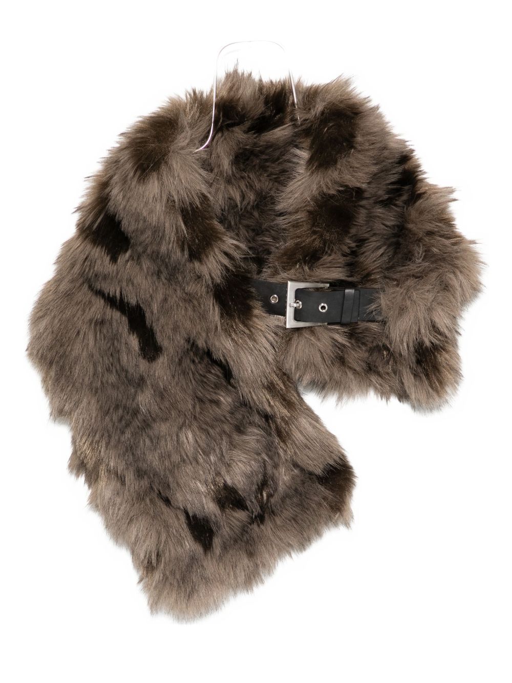 APPARIS Patchwork Design Buckle Scarf with Belt Detail