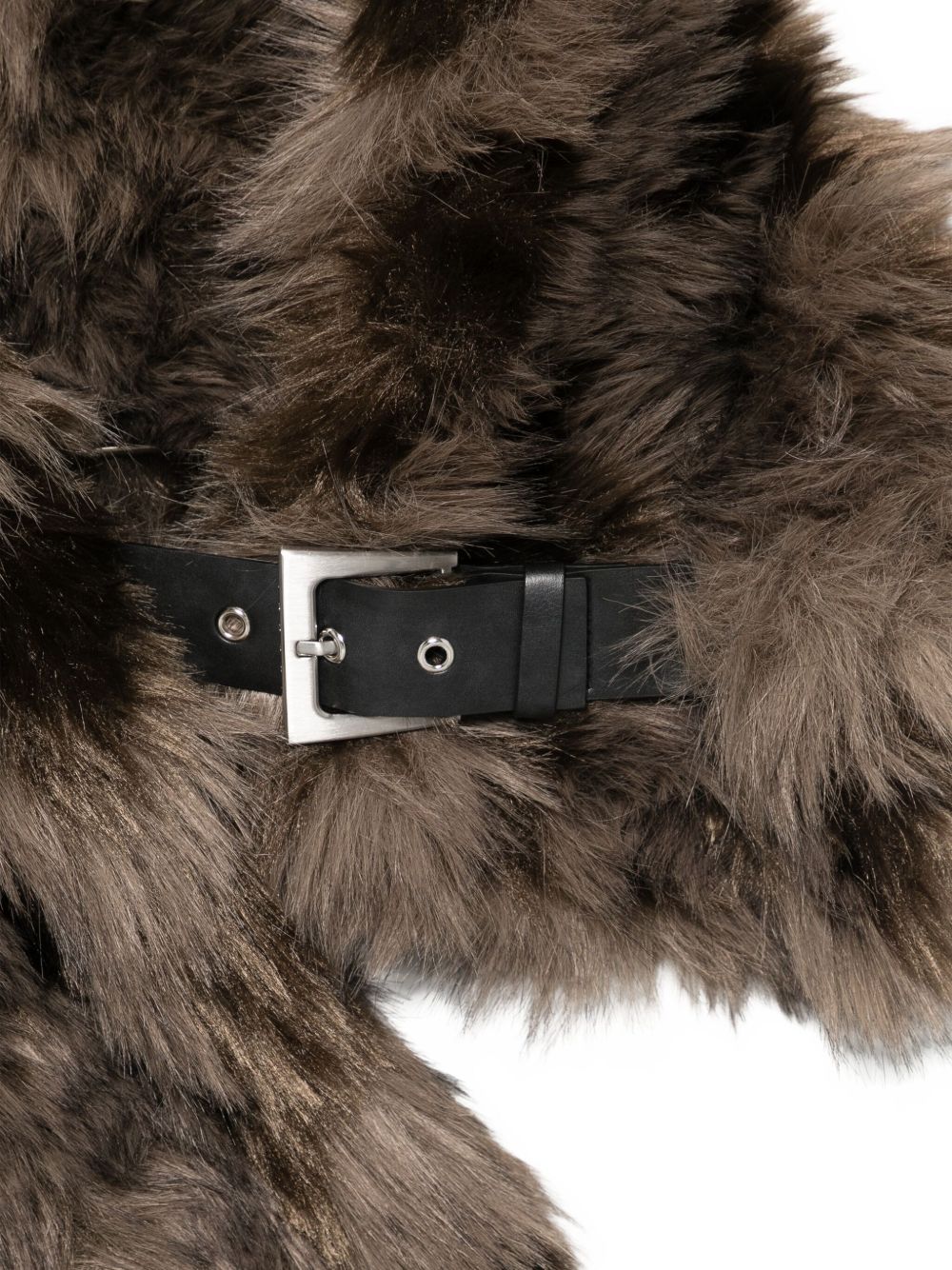 APPARIS Patchwork Design Buckle Scarf with Belt Detail