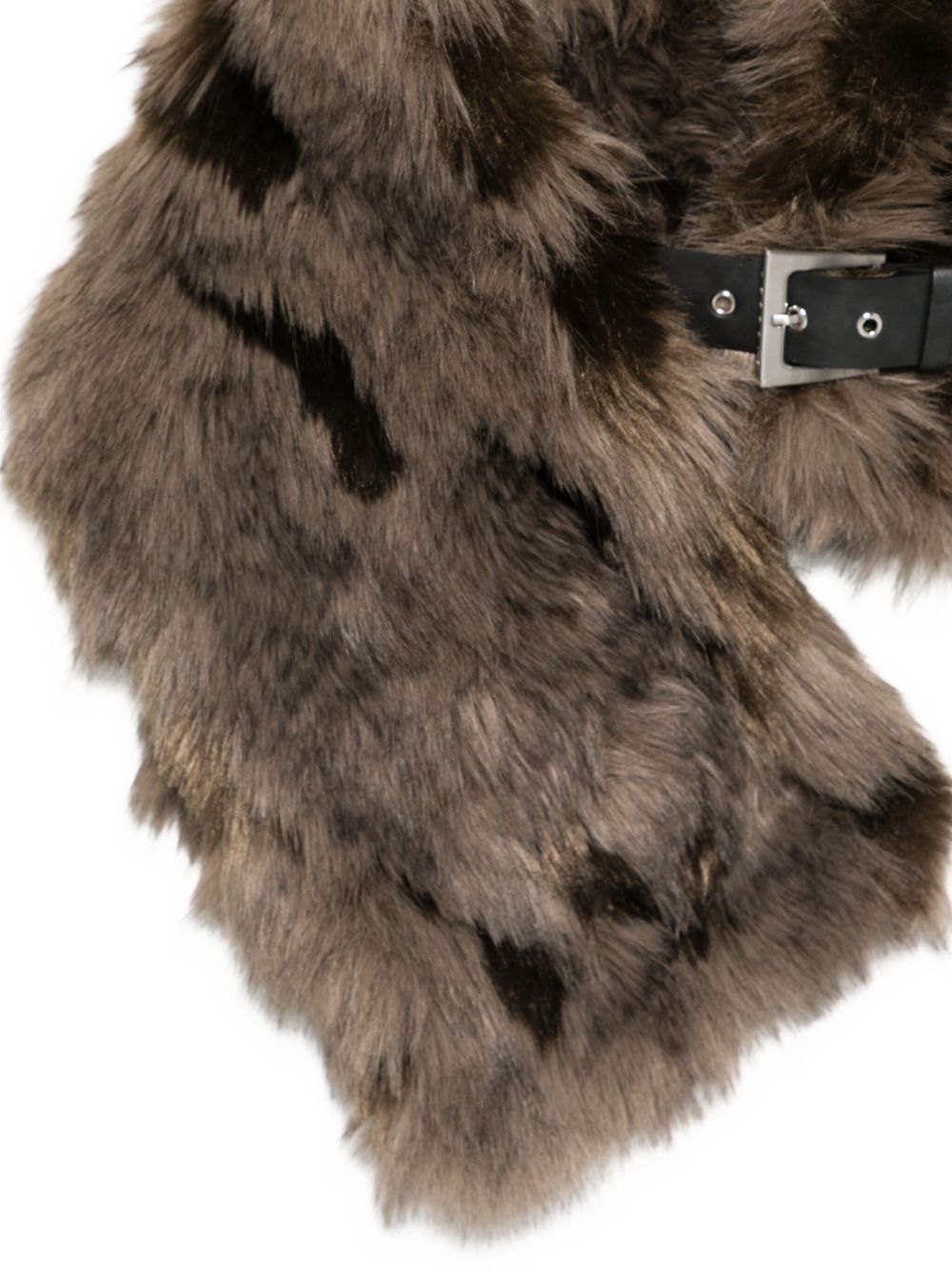 APPARIS Patchwork Design Buckle Scarf with Belt Detail