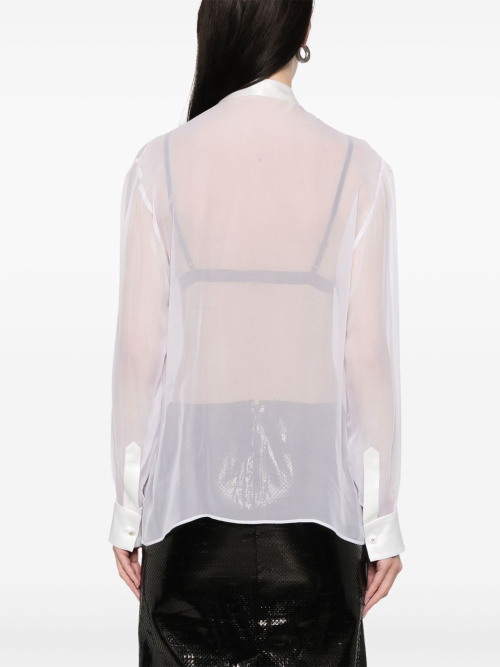 DOLCE & GABBANA Chiffon Shirt with Bow - Size 40