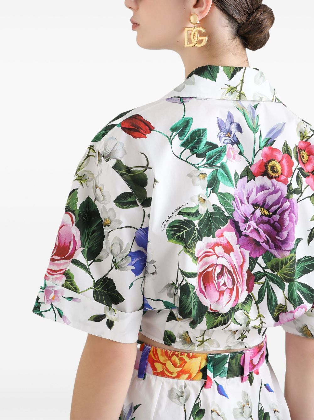 DOLCE & GABBANA Floral Print Cropped Shirt