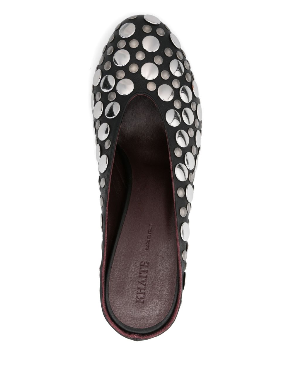KHAITE Studded Block Heel Almond Toe Flat Shoes for Women