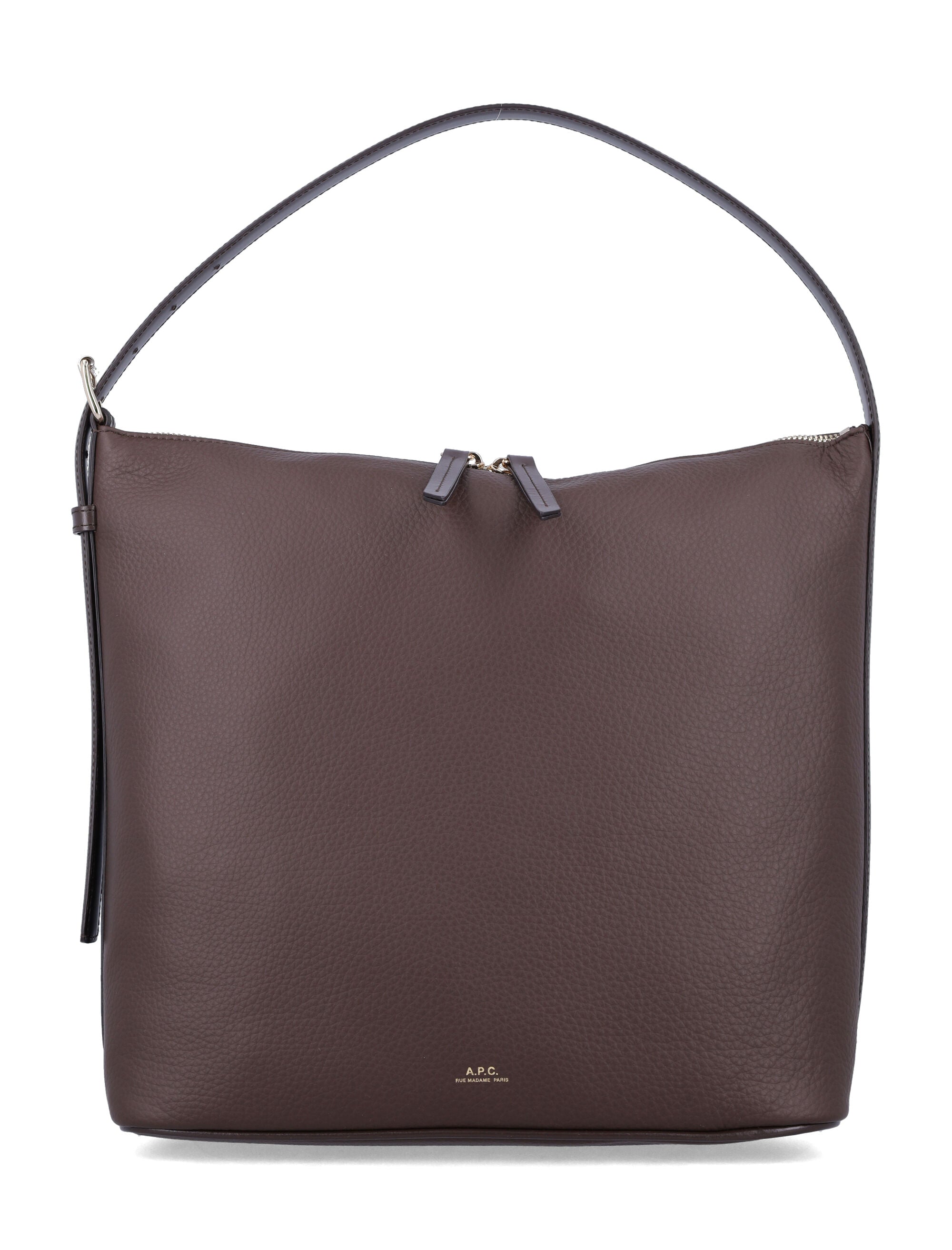 A.P.C. Large Double Zip Leather Handbag