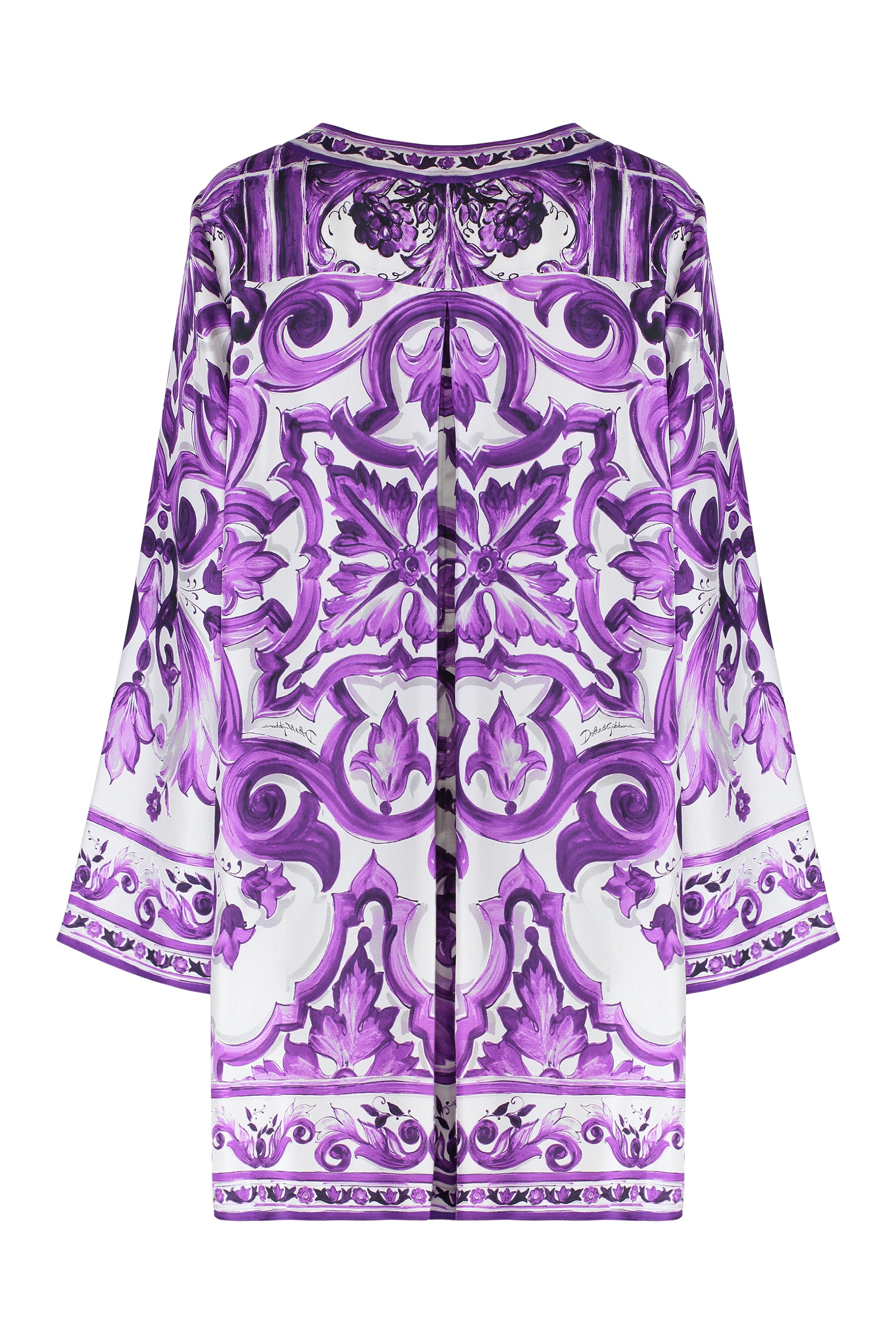 DOLCE & GABBANA Stylish Printed Silk Mini Dress with Front Cut-Out Detail