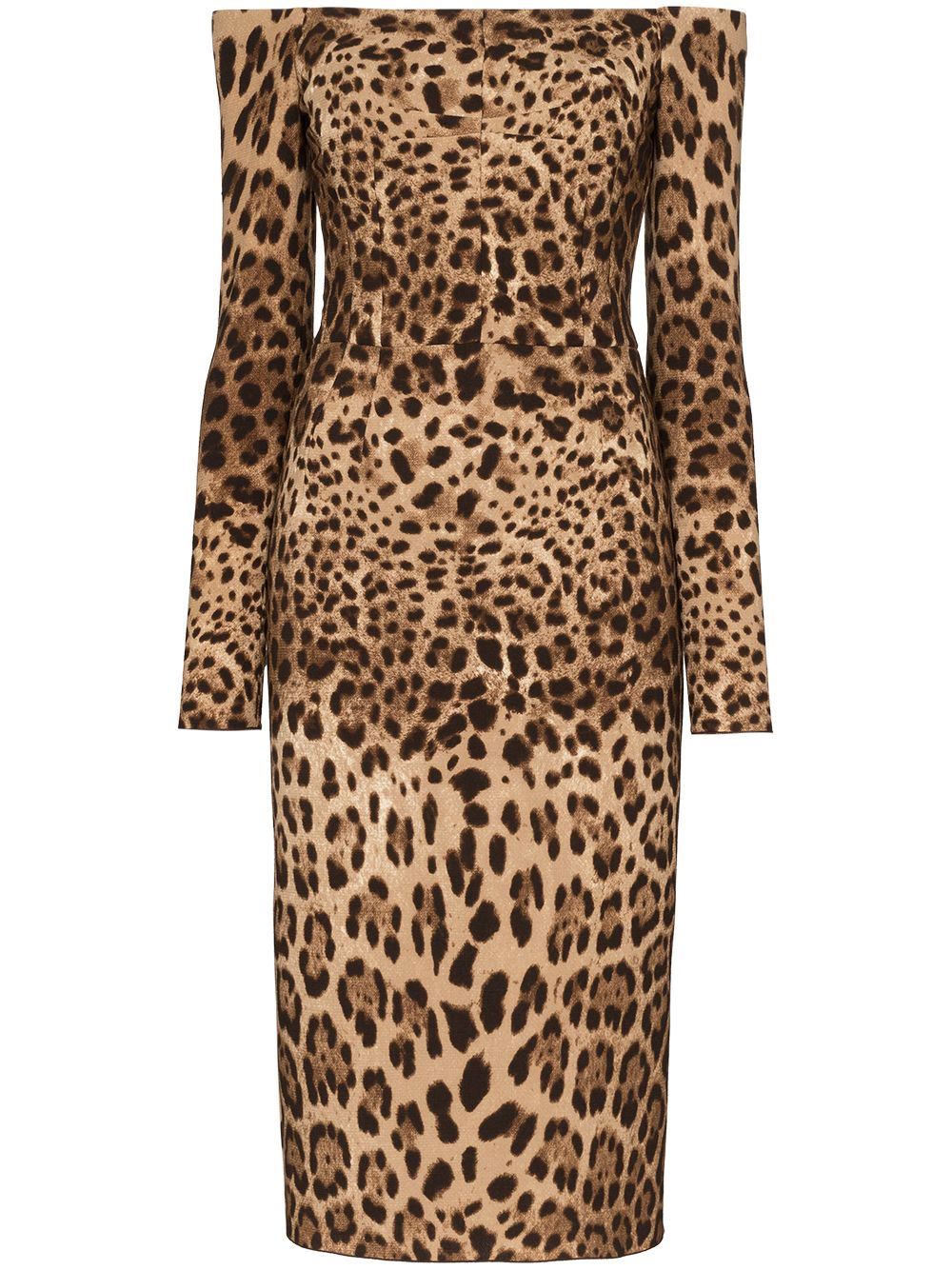 DOLCE & GABBANA Leopard Printed Wool Dress