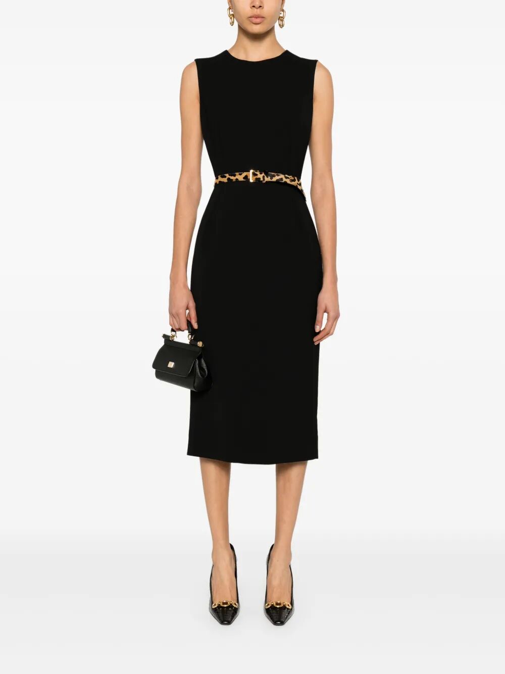 DOLCE & GABBANA Sleeveless Sheath Midi Dress