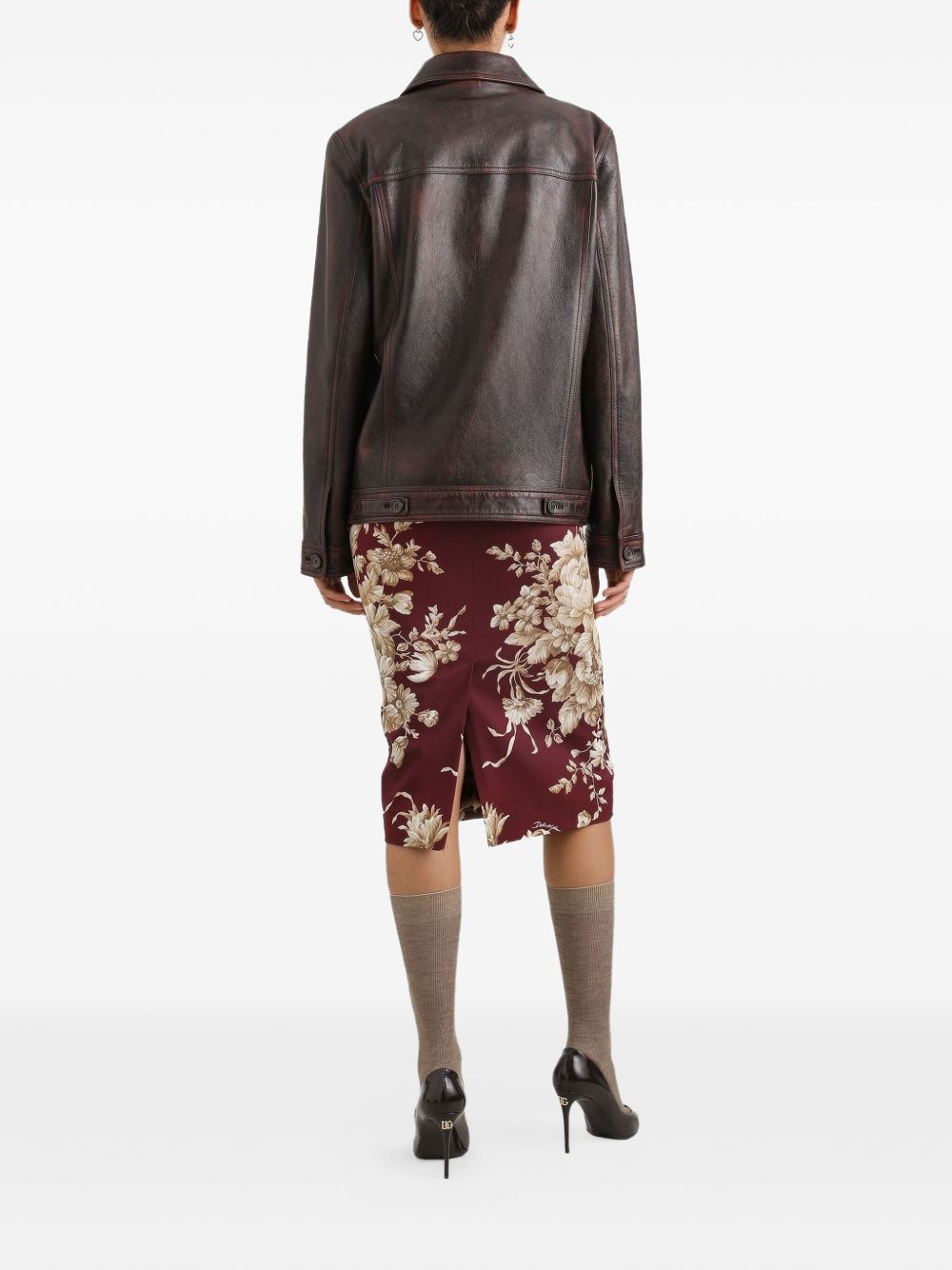 DOLCE & GABBANA Floral Print Mini Dress for Women - FW25 Collection