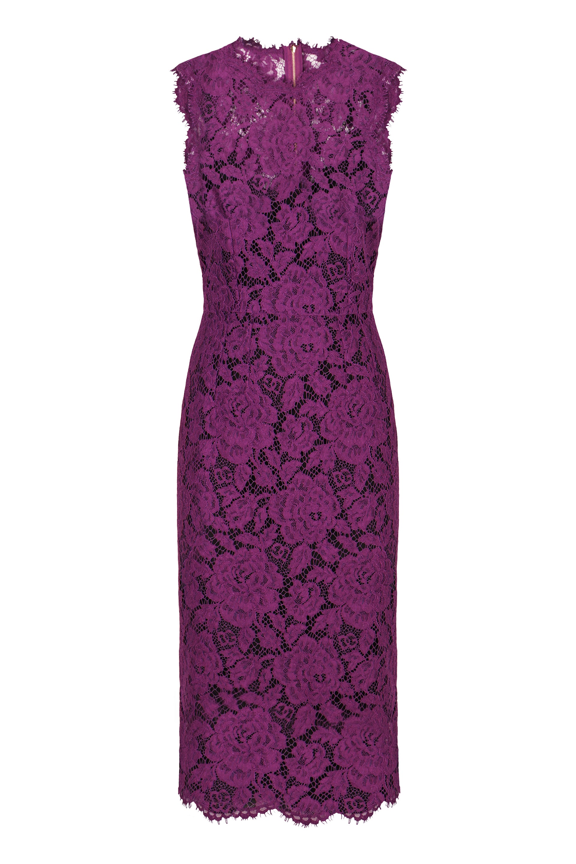 DOLCE & GABBANA Lace Dress with Crepe Petticoat