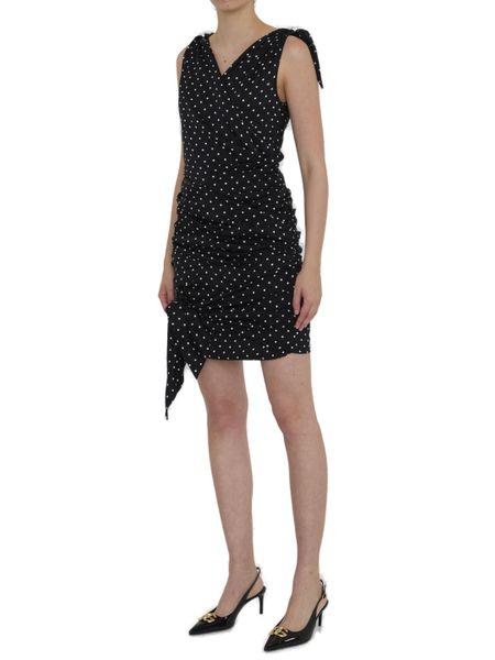 DOLCE & GABBANA Polka-Dot Print Silk Mini Dress