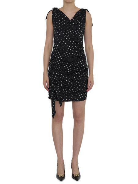 DOLCE & GABBANA Polka-Dot Print Silk Mini Dress