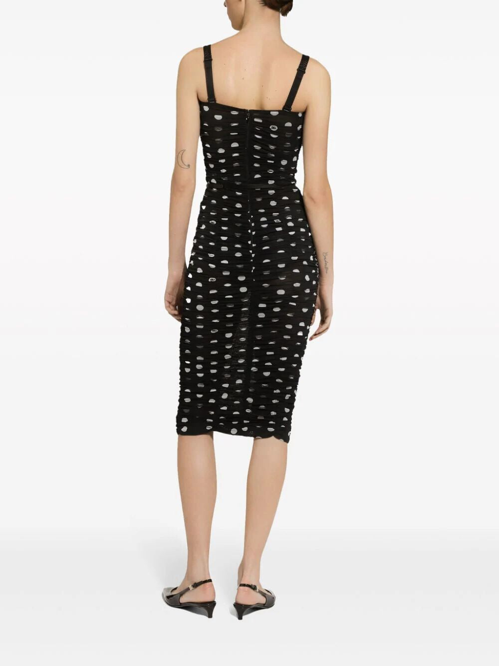 DOLCE & GABBANA Polka Dot Tulle Midi Dress