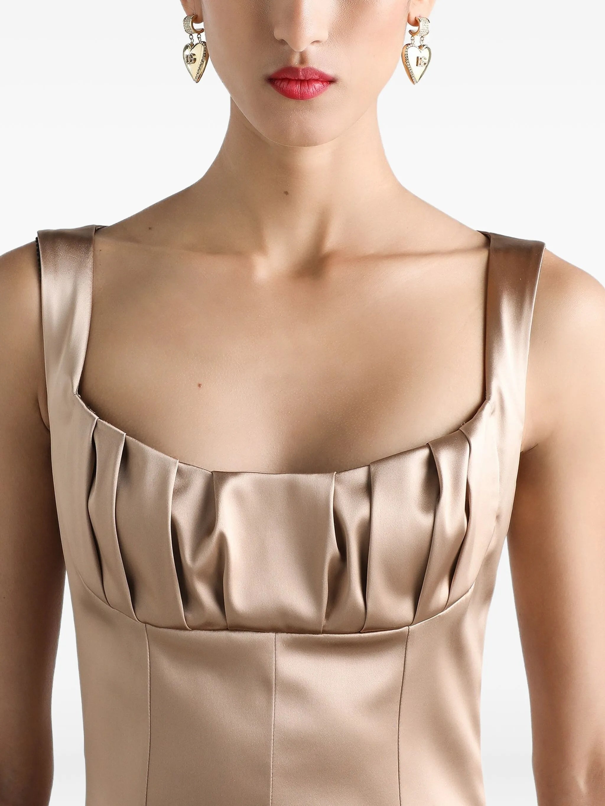 DOLCE & GABBANA Stretch Satin Long Dress