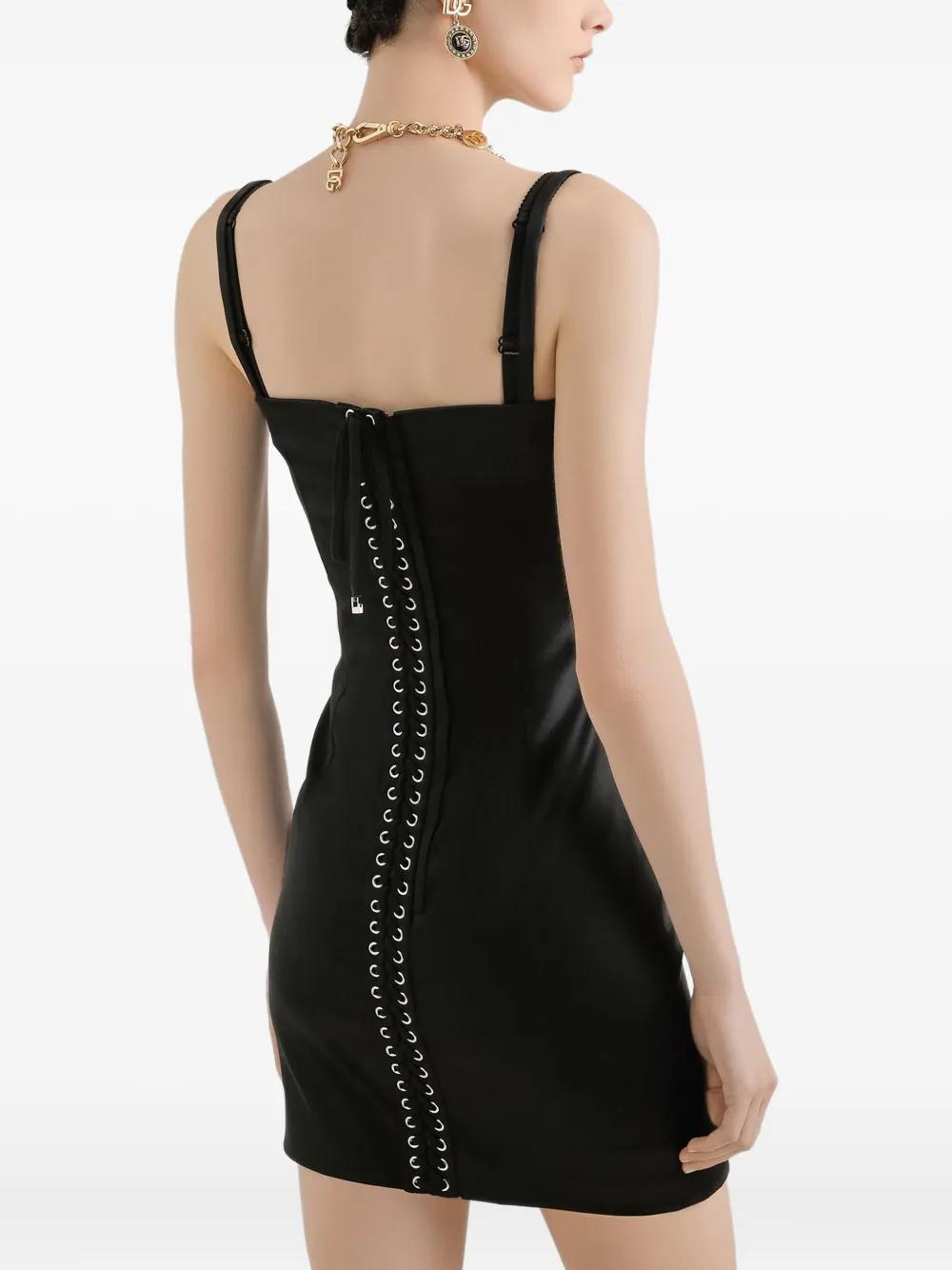 DOLCE & GABBANA Form-Fitting Satin Slip Dress with Adjustable Straps