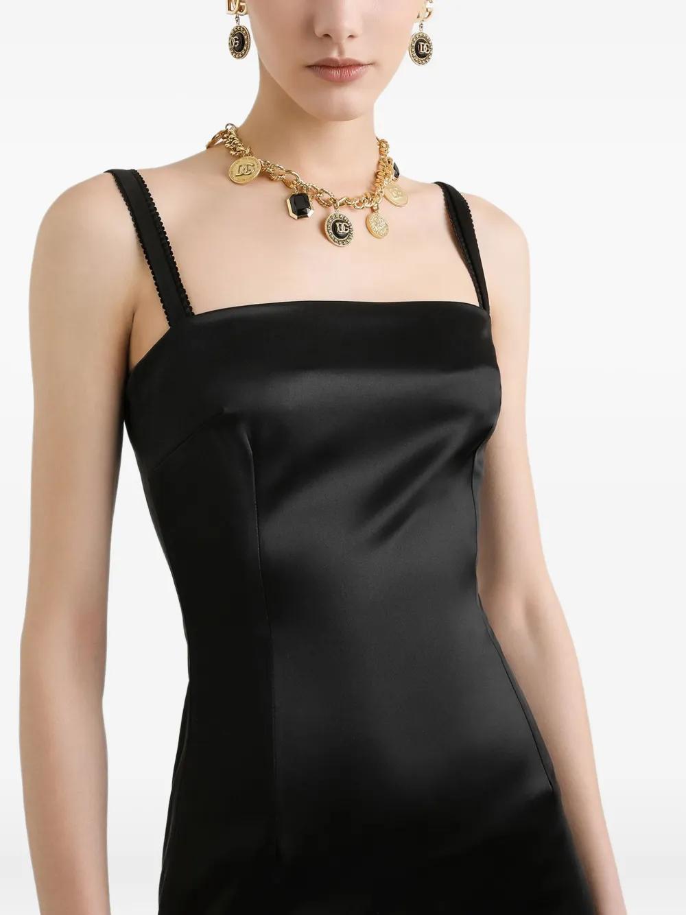 DOLCE & GABBANA Form-Fitting Satin Slip Dress with Adjustable Straps