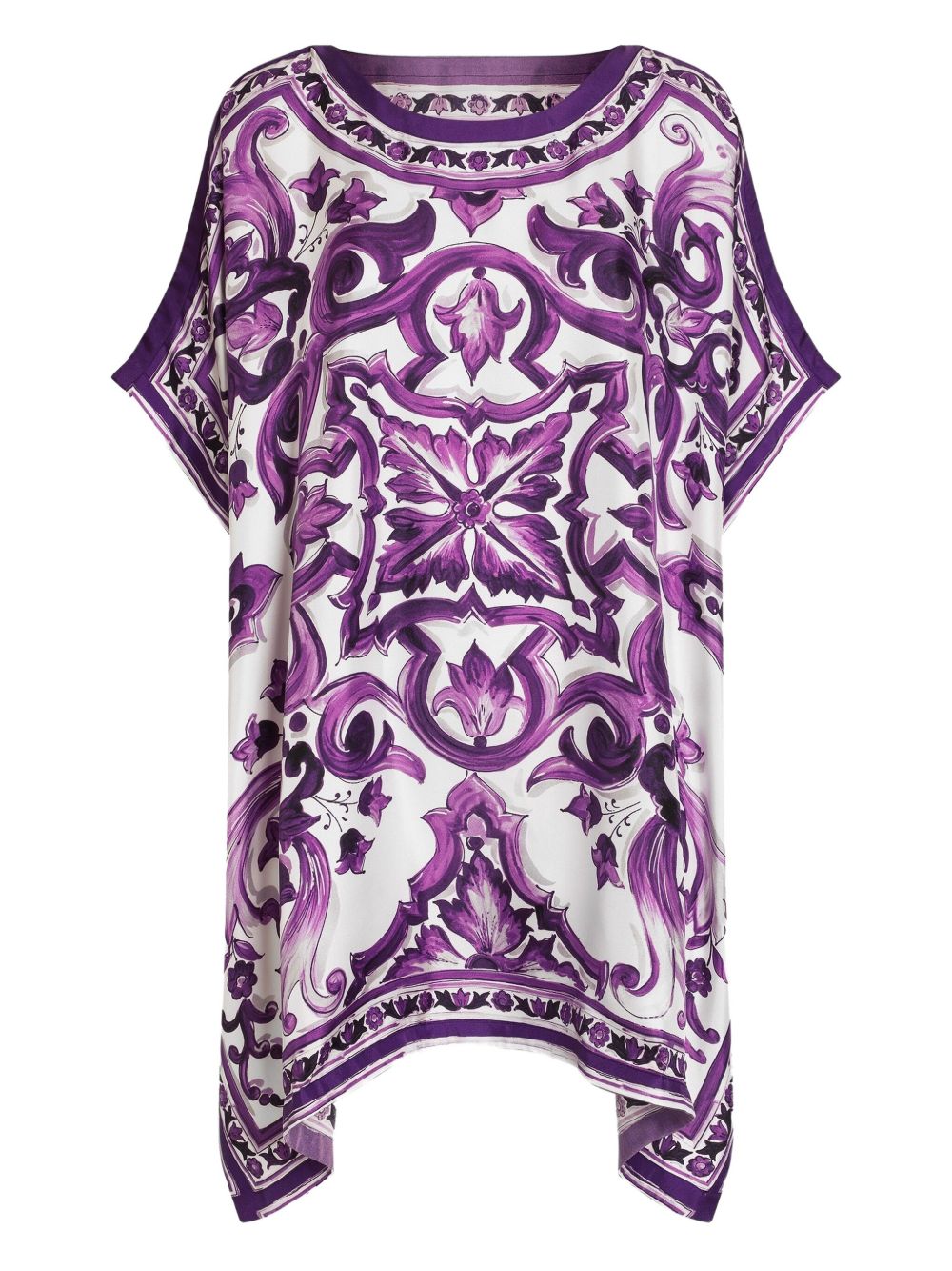 DOLCE & GABBANA Flared Hem Mini Silk Kaftan