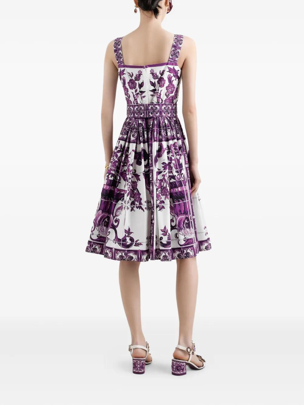 DOLCE & GABBANA Maiolica Print Midi Dress