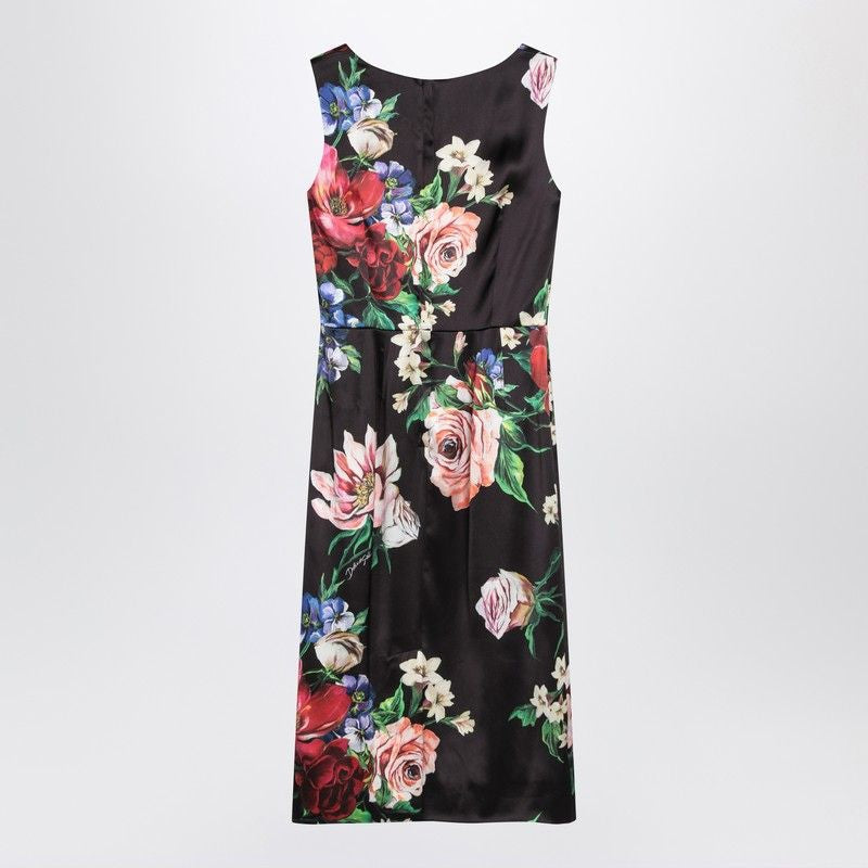 DOLCE & GABBANA Floral Print Sleeveless Round-Neck Mini Dress