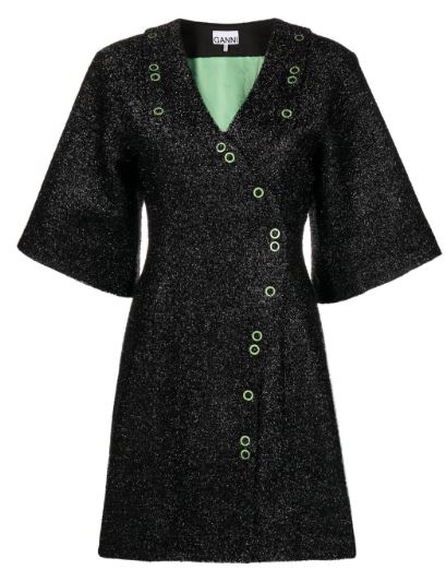 GANNI Chic Wool Blend Mini Dress for Women