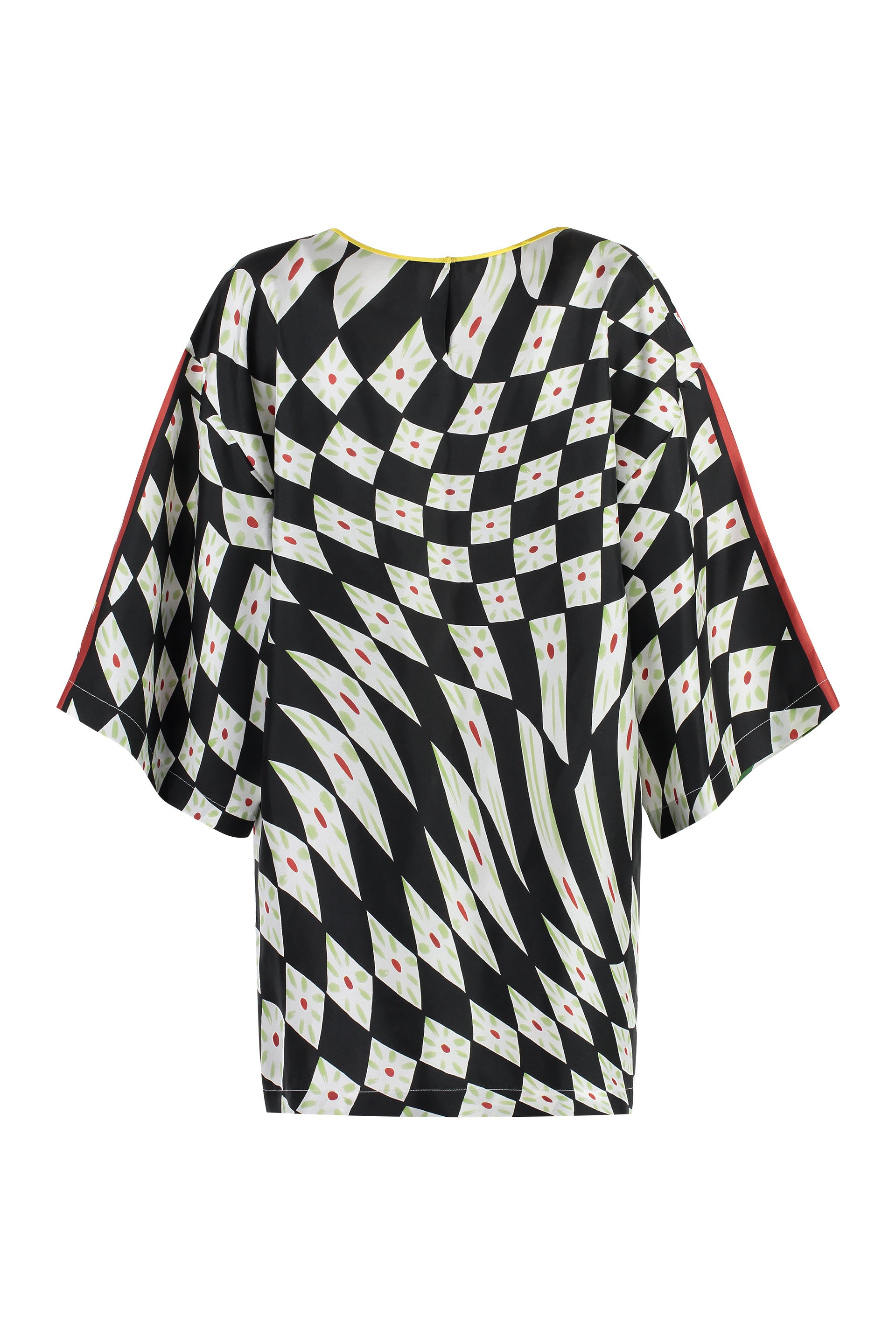 DOLCE & GABBANA Silk Blouse with Carretto All Over Print