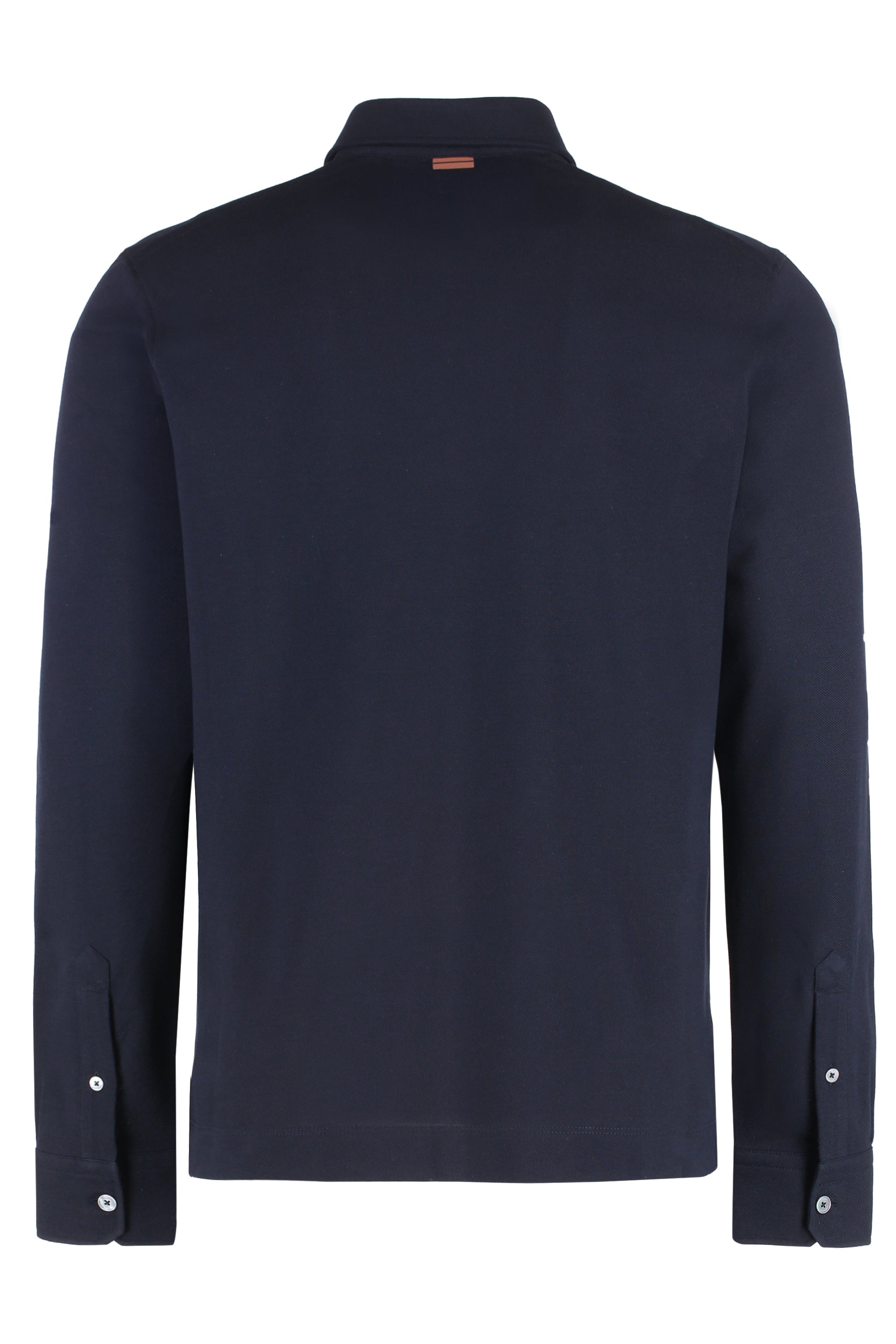 ZEGNA Long Sleeve Mini Cotton Polo Shirt