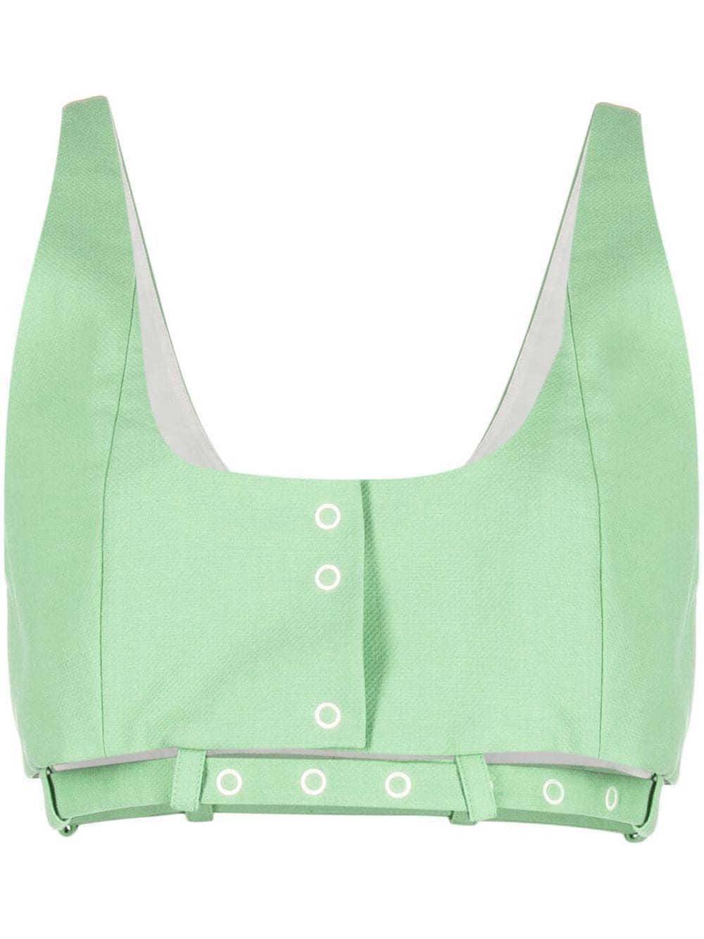 GANNI Women's Mini Crop Top with Round Shoulders