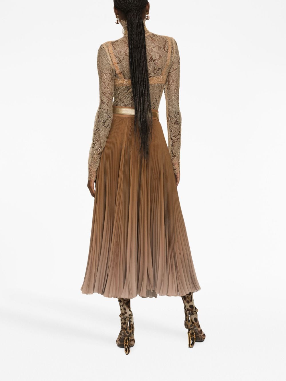 DOLCE & GABBANA High Neck Slim Fit Blouse - Size 40 IT