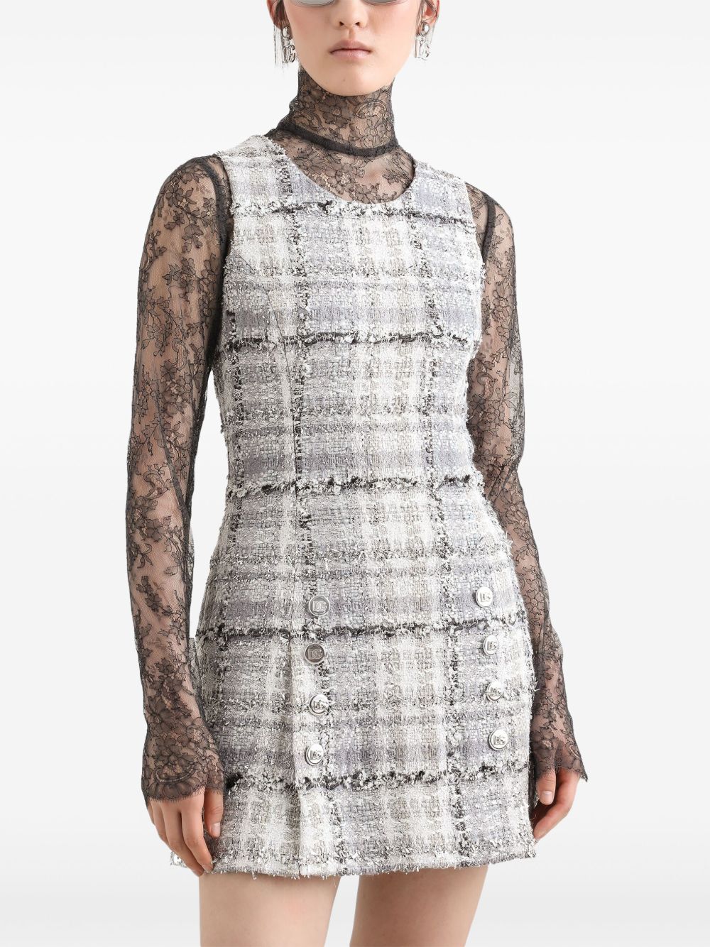 DOLCE & GABBANA Floral Lace High Neck Top