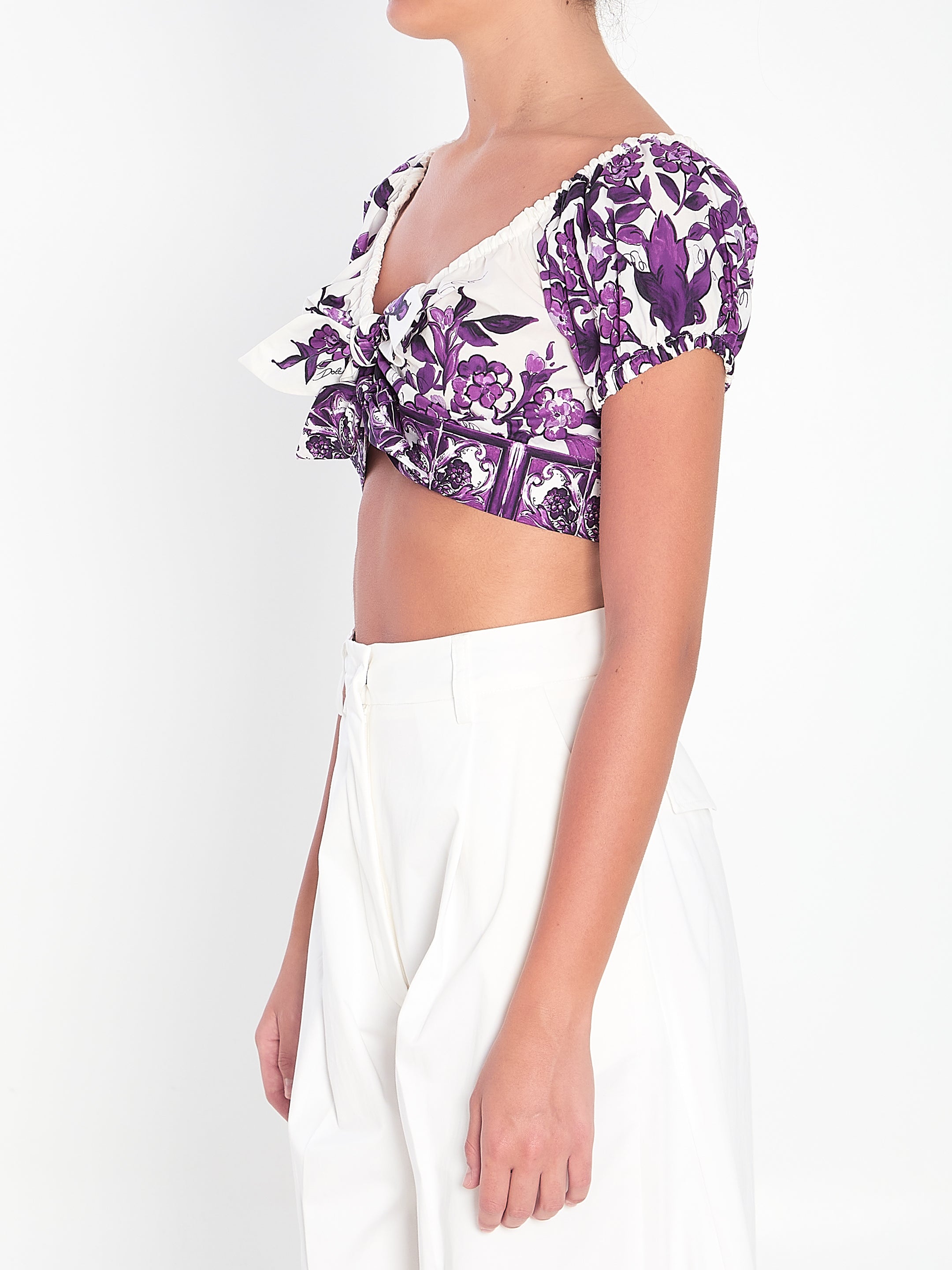 DOLCE & GABBANA Slim Fit Top with Double Knot Detail - Size 42