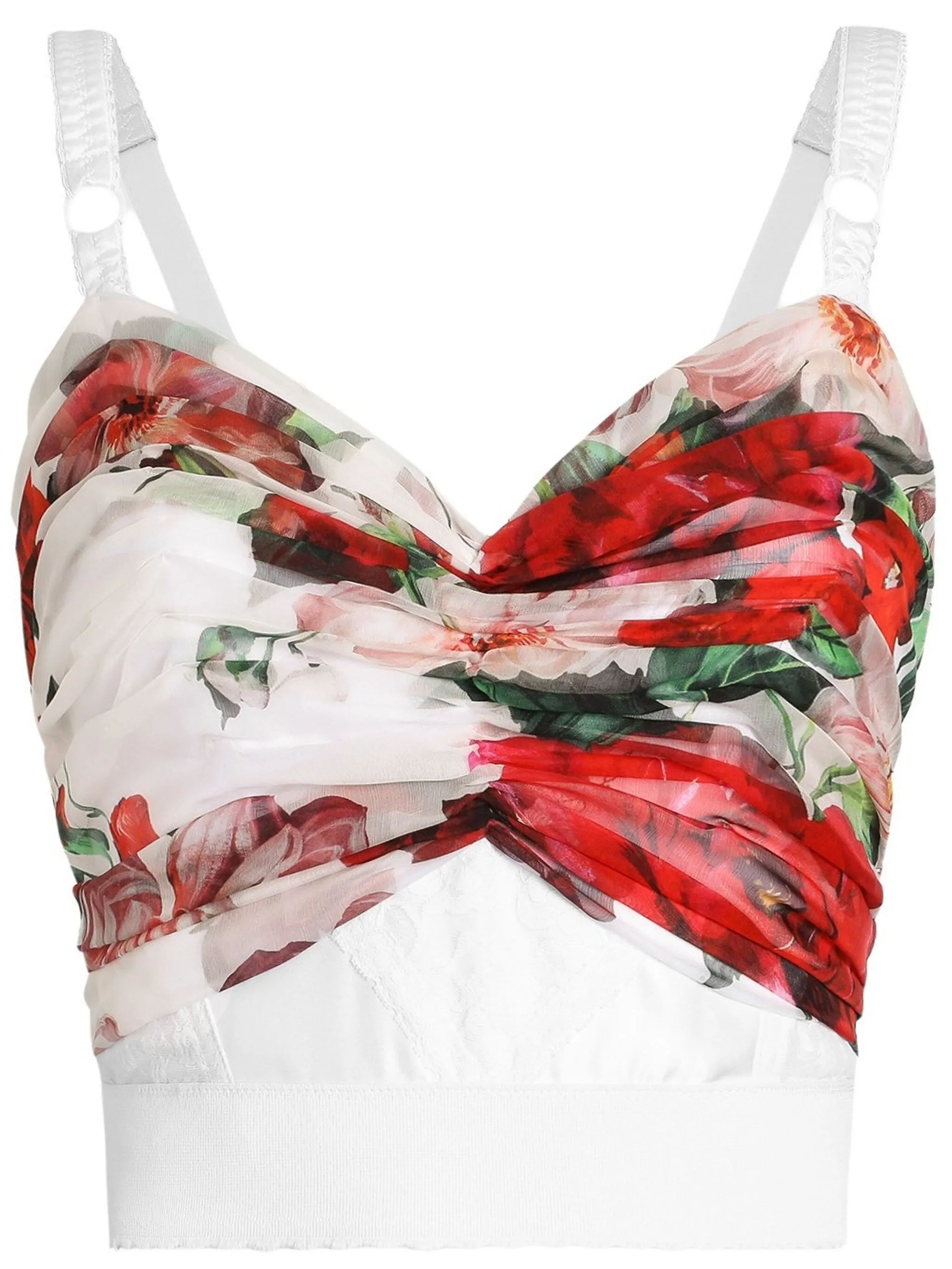 DOLCE & GABBANA Floral Print Sweetheart Top for Women