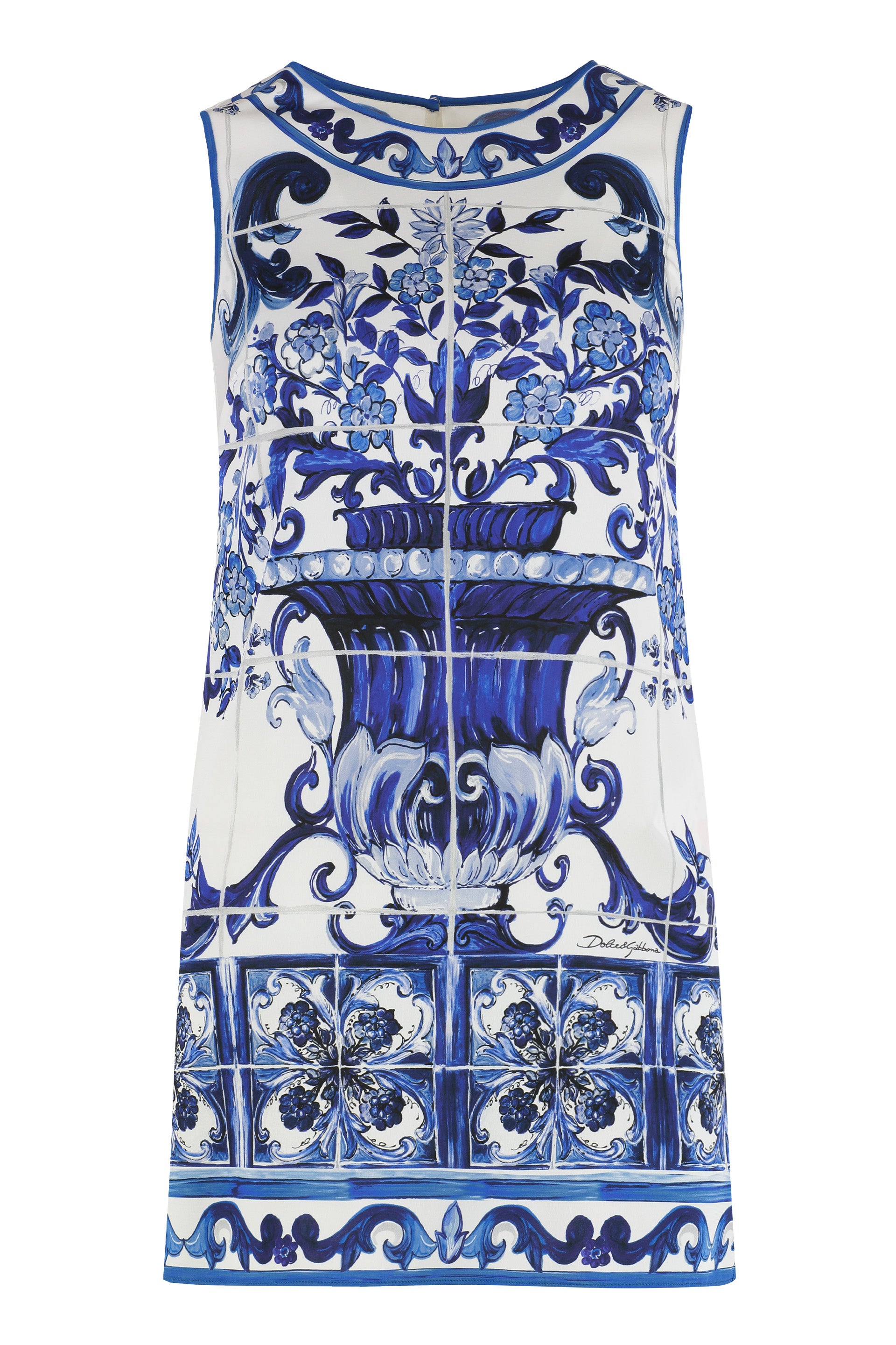 DOLCE & GABBANA Printed Silk Top with Side Slits for Women