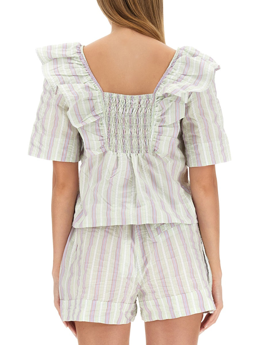 GANNI Ruffle Blouse - Regular Fit