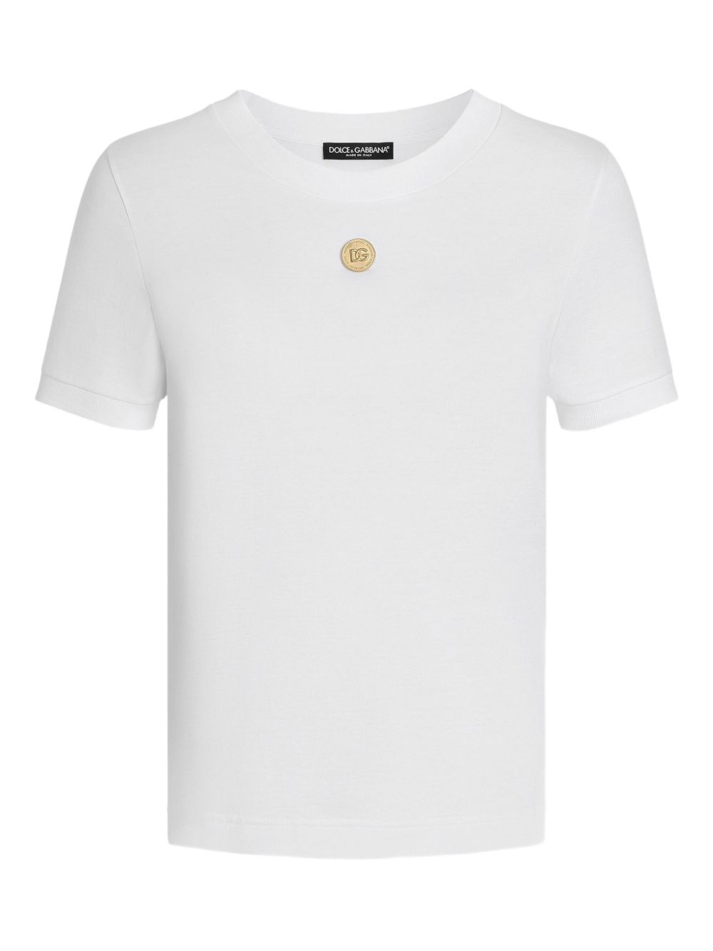 DOLCE & GABBANA Cotton T-Shirt with Medallion - Size 40