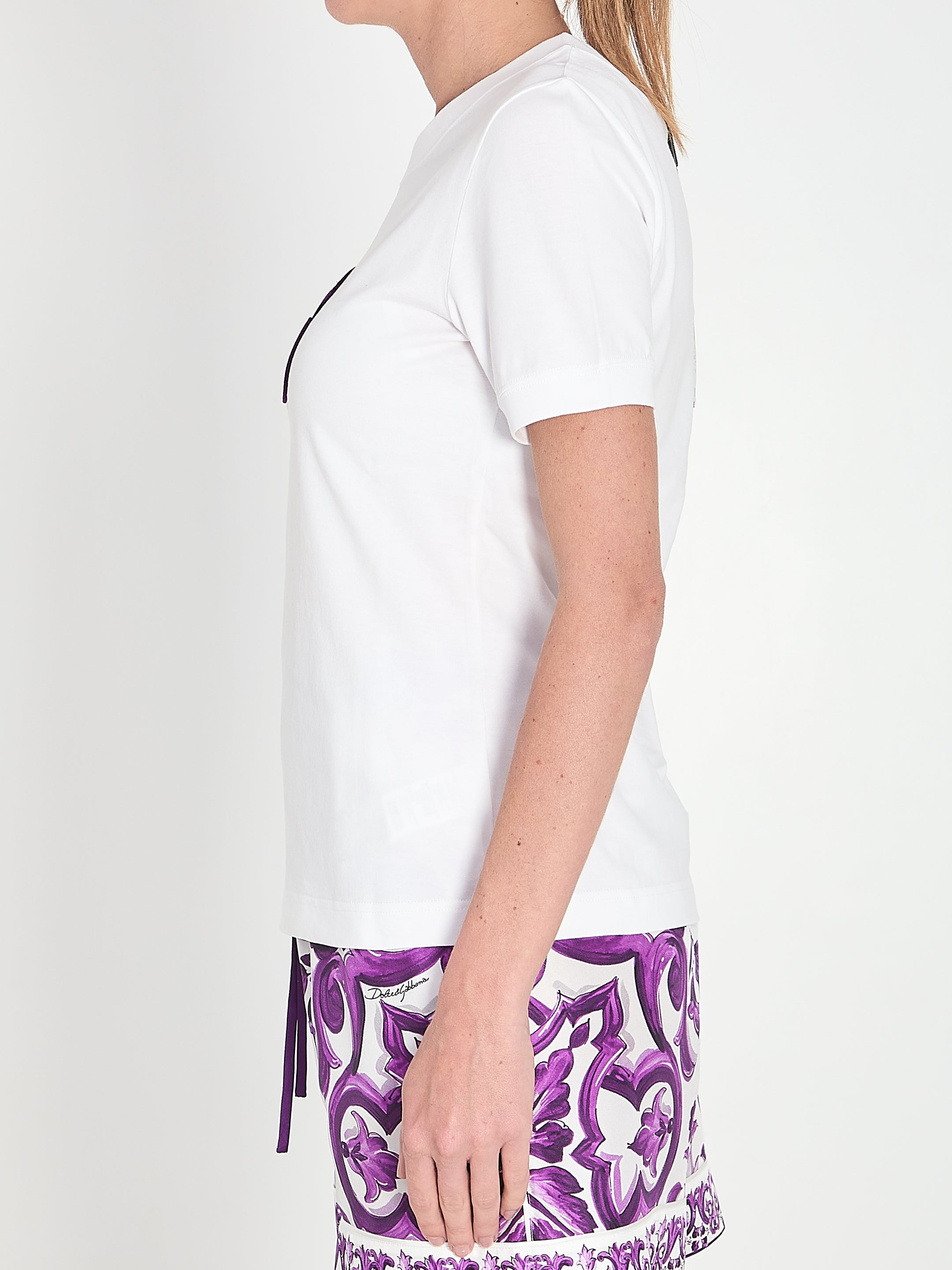 DOLCE & GABBANA Maiolica Embroidered T-Shirt - IT 40