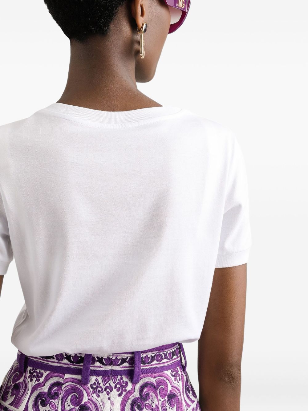 DOLCE & GABBANA DG Logo Round Neck T-Shirt - Size 40