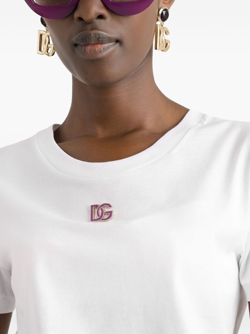 DOLCE & GABBANA DG Logo Round Neck T-Shirt - Size 40