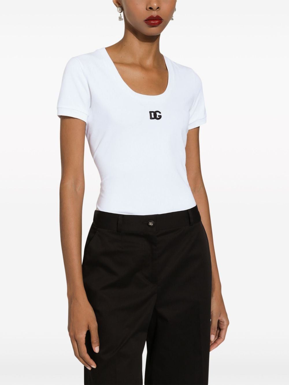 DOLCE & GABBANA Logo Cotton T-Shirt for Women - SS24