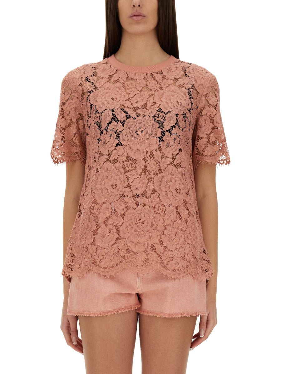 DOLCE & GABBANA Lace T-Shirt - Size 40