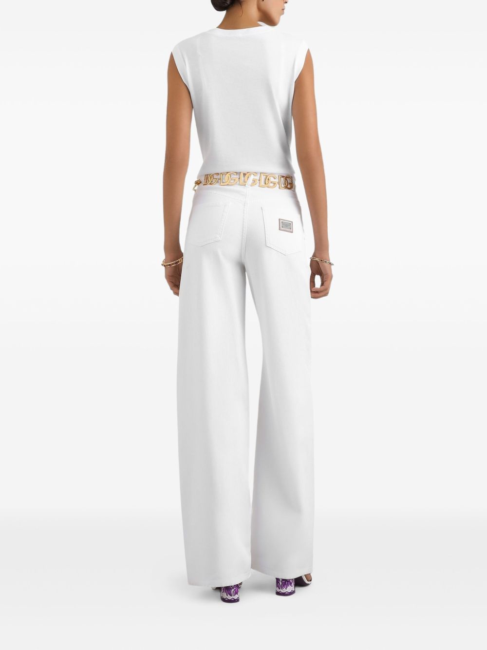 DOLCE & GABBANA Logo Cotton T-Shirt with Cap Sleeves