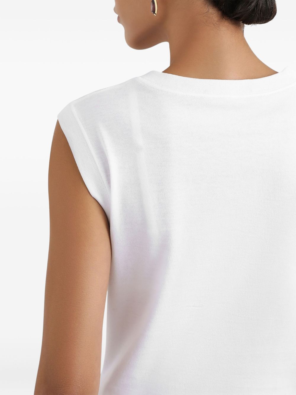 DOLCE & GABBANA Logo Cotton T-Shirt with Cap Sleeves