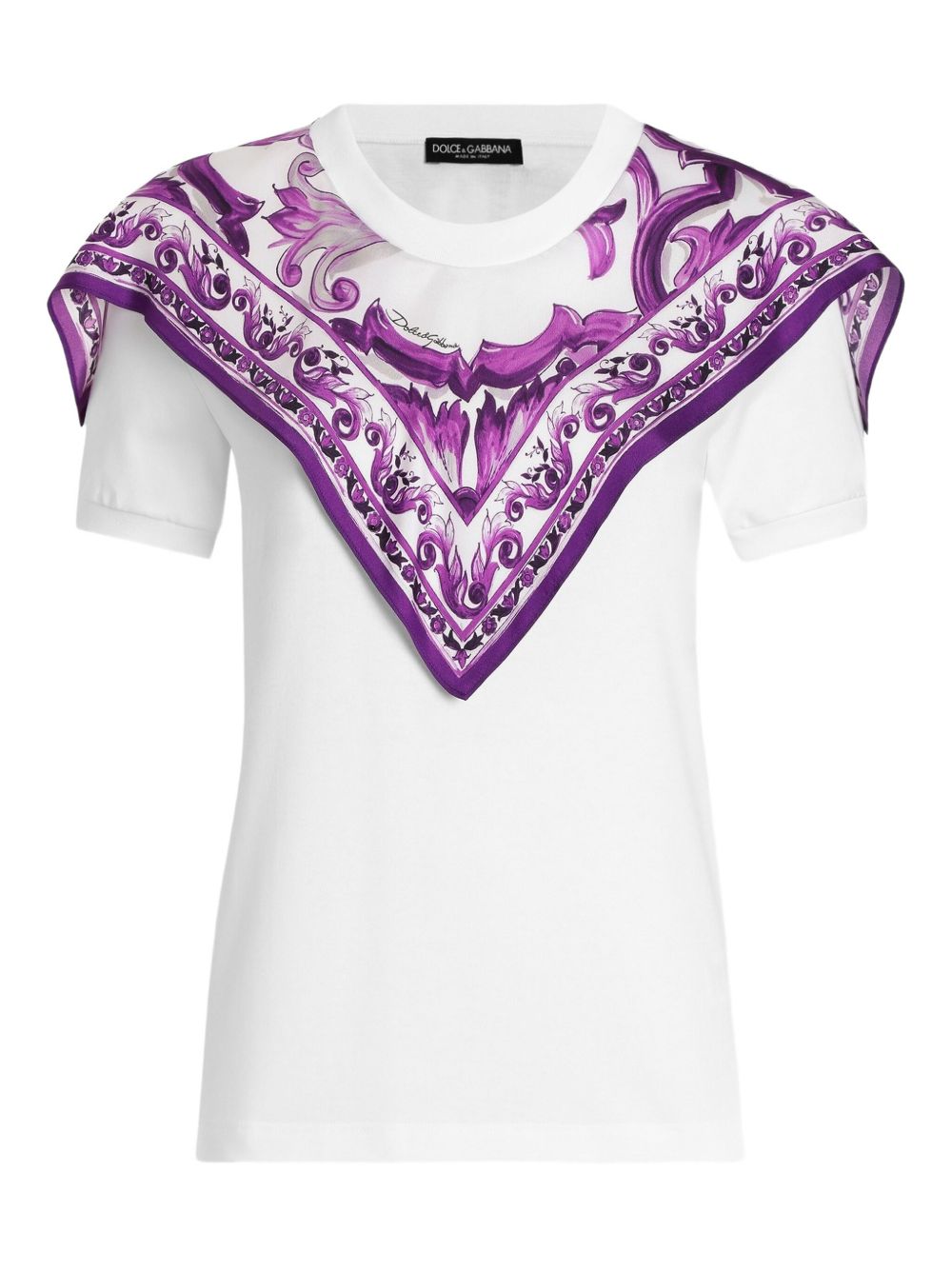 DOLCE & GABBANA Foulard Style Short Sleeve T-Shirt
