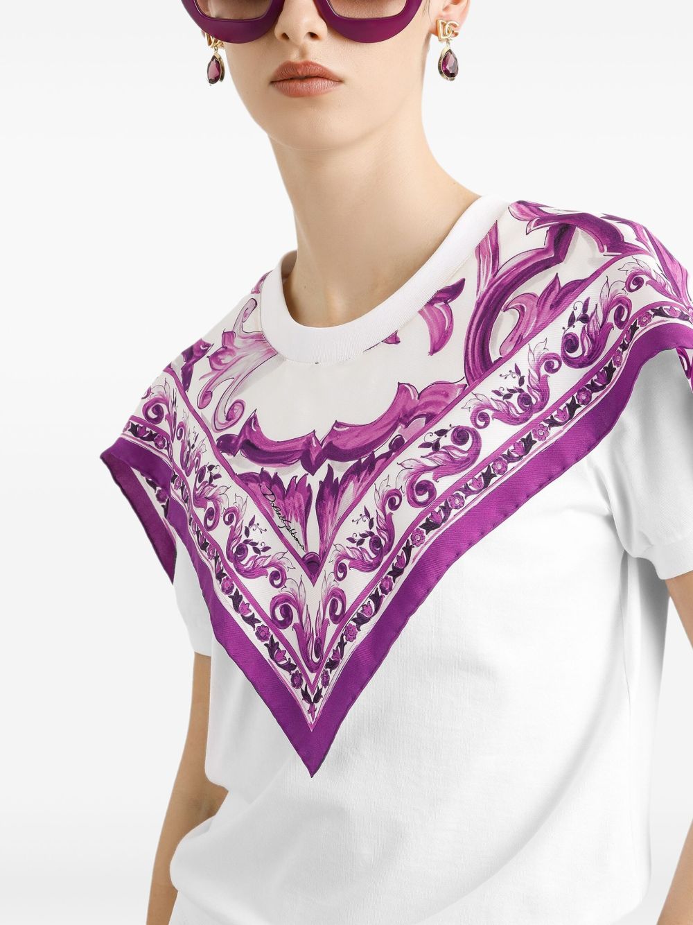 DOLCE & GABBANA Foulard Style Short Sleeve T-Shirt