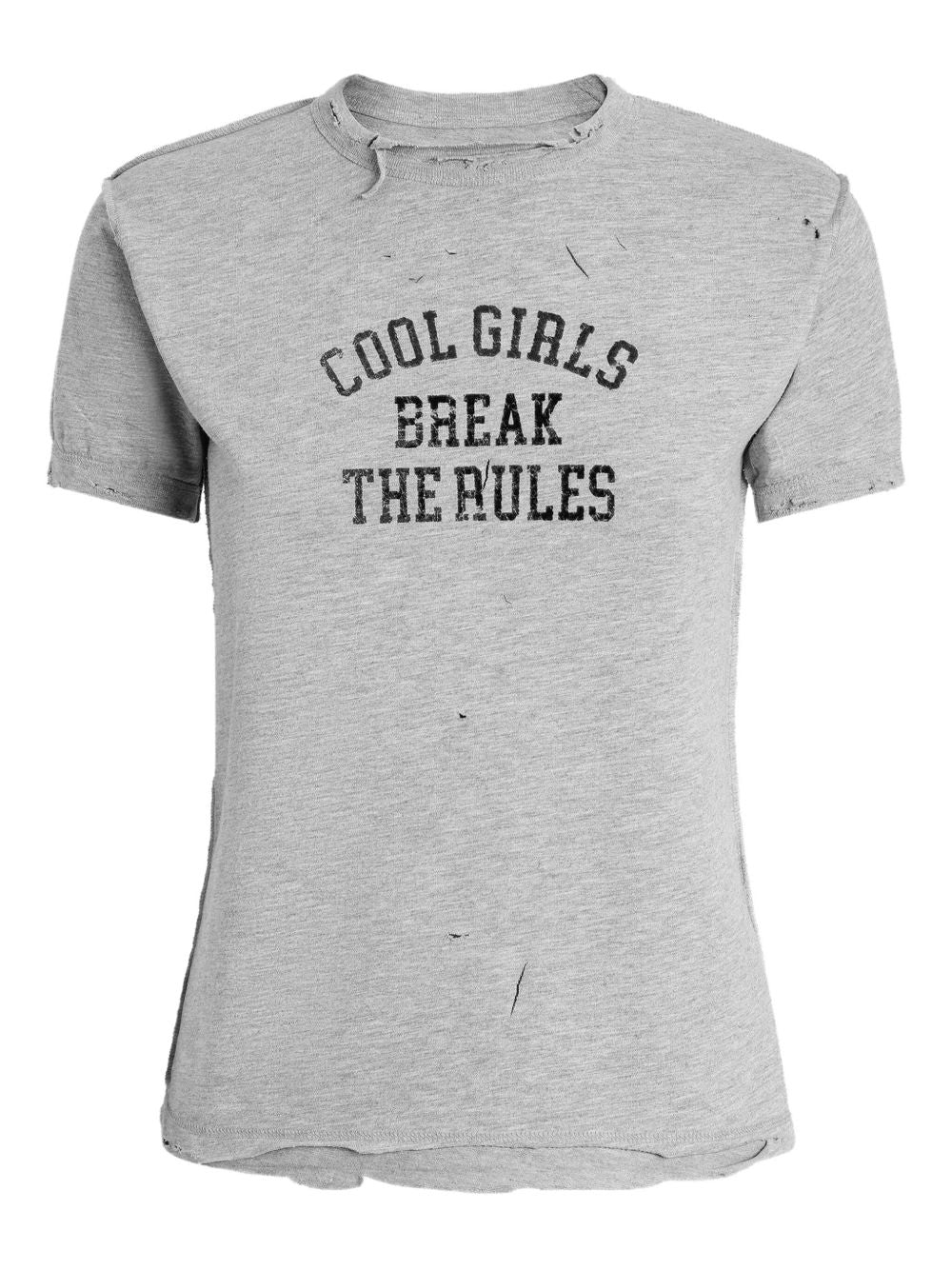 DOLCE & GABBANA Classic Fit T-Shirt with Distressed Print for Women