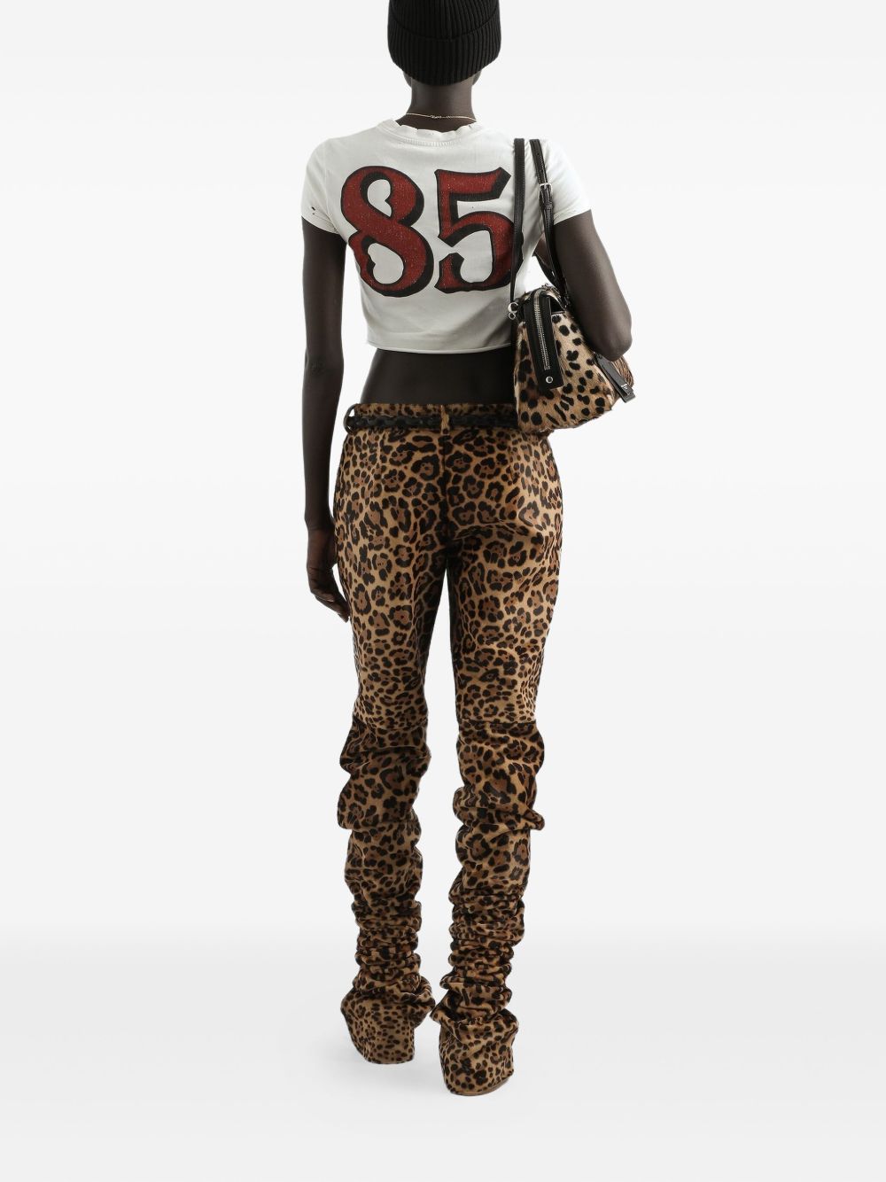 DOLCE & GABBANA Mini Cotton Doll Print Cropped Tee