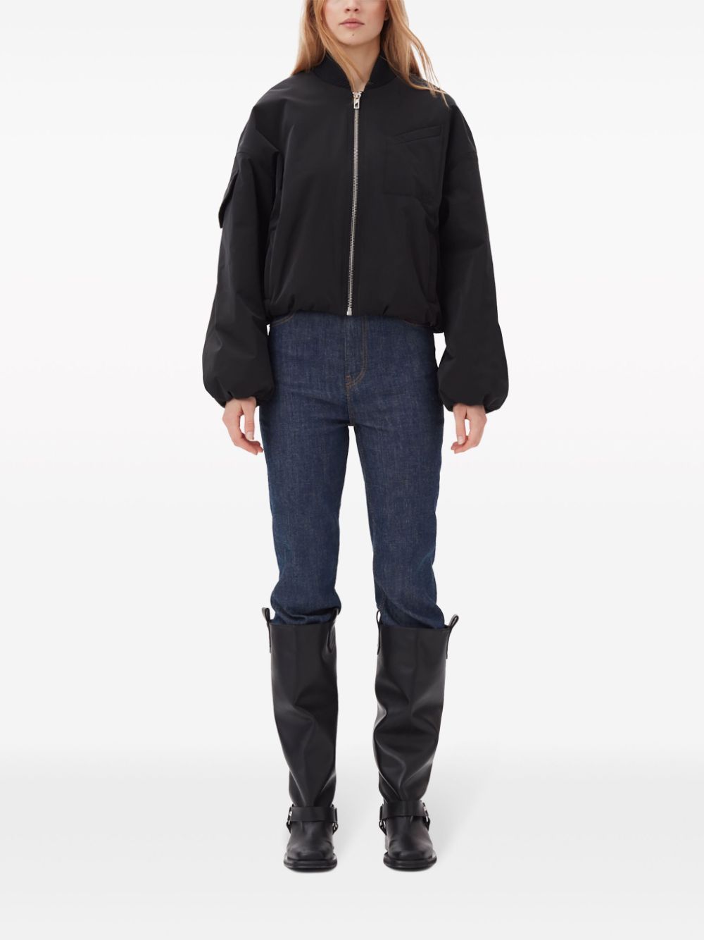 GANNI Oversized Short Bomber Jacket for Women