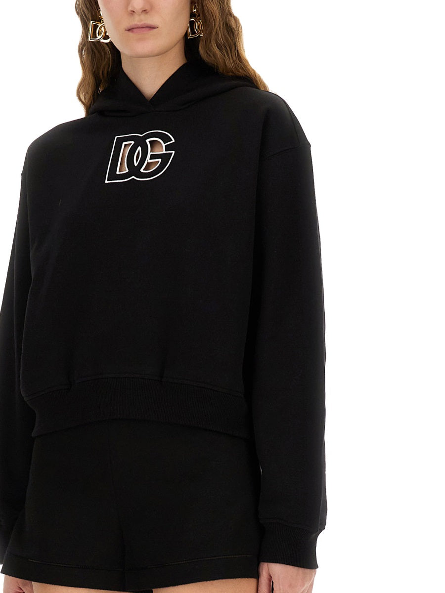 DOLCE & GABBANA Embroidered DG Sweatshirt - Size 40 IT