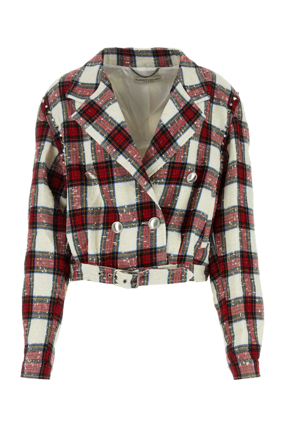 ALESSANDRA RICH Checked Embroidered Tweed Blazer for Women