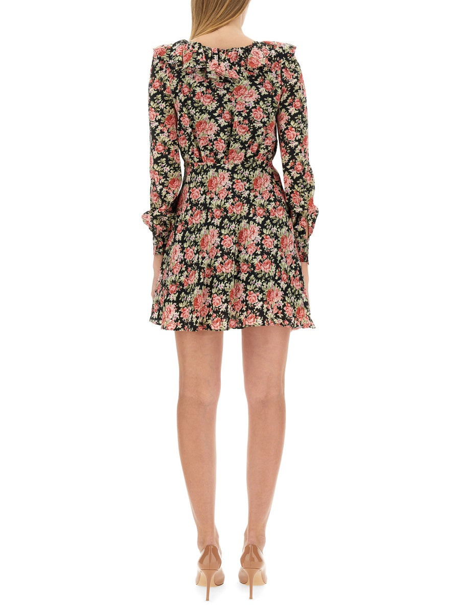 ALESSANDRA RICH Chic Flower Print Mini Dress - Regular Fit