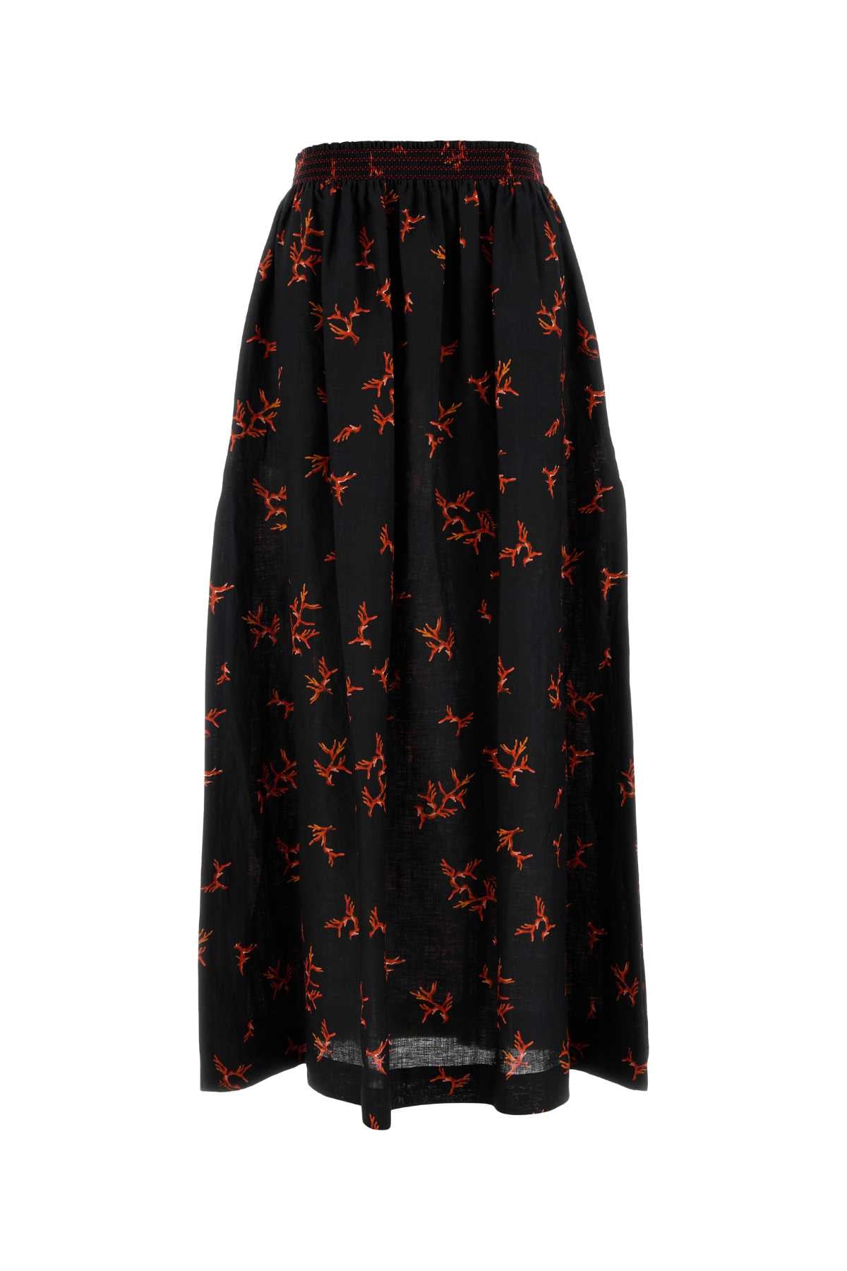 FENDI Linen Printed Mini Skirt