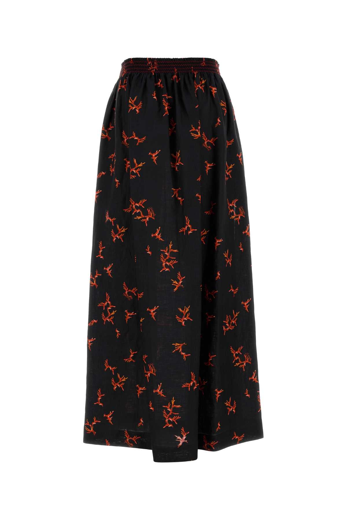 FENDI Linen Printed Mini Skirt